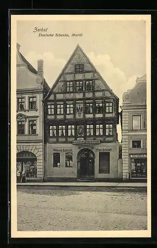 AK Zerbst, Gasthaus Deutsche Schenke am Markt