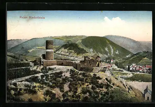 AK Bischofstein, Ruine und Ortsansicht