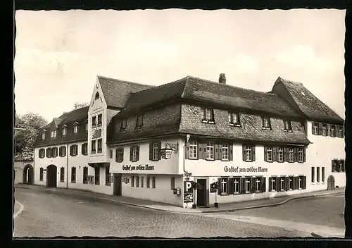 AK Aschaffenburg, Hotel-Gaststätte Wilder Mann, An der Mainbrücke