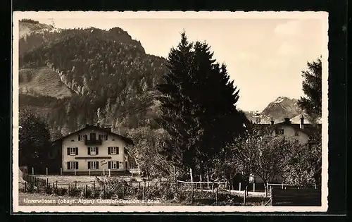 AK Unterwössen /obayr. Alpen, Gasthof-Pension zum Brau