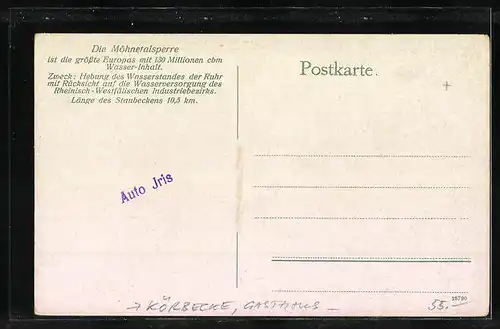 AK Körbecke, GasthausDer Seehof an der Möhnetalsperre