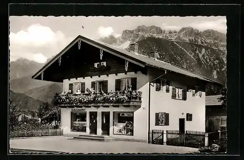 AK Bernau am Chiemsee, Haus Schmid mit Gebirgspanorama