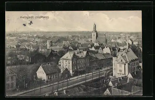 AK Hettstedt /Südharz, Ortsansicht aus der Vogelschau