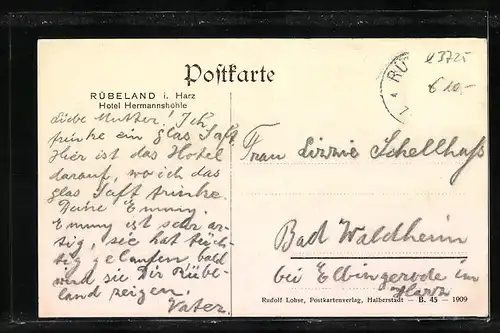 AK Rübeland i. Harz, Hotel Hermannshöhle im Wald