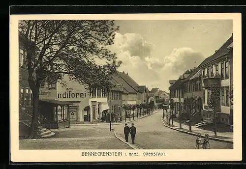 AK Benneckenstein i. Harz, Passanten in der Oberstadt