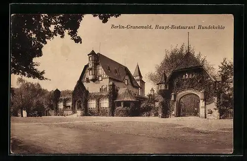 AK Berlin-Grunewald, Haupt-Restaurant Hundekehle