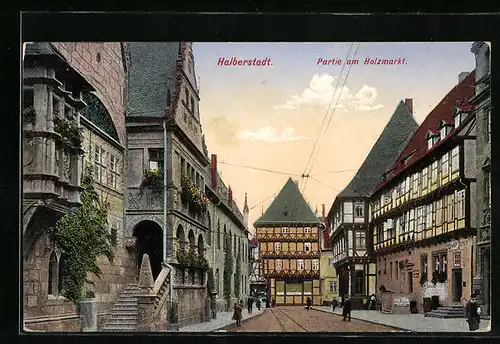 AK Halberstadt, Partie am Holzmarkt