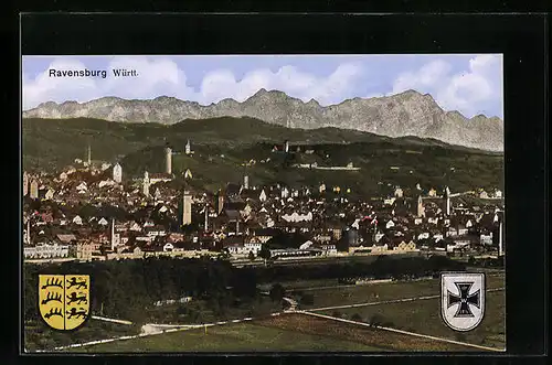 AK Ravensburg /Württ., Ortsansicht aus der Vogelschau