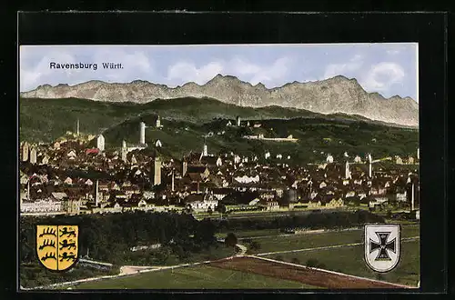 AK Ravensburg /Württ., Ortsansicht aus der Vogelschau