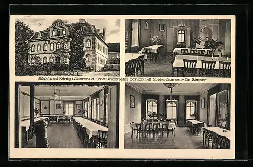 AK König i. Odenwald, Erholungsheim Dr. Zimper im Schloss, Innenansichten
