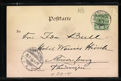 Holzbrand-Imitations-AK Erfurt, Rathaus