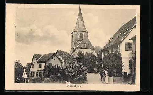 AK Weinsberg, Ortspartie mit Kirche