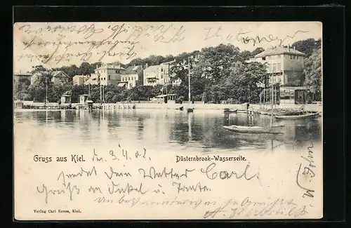 AK Kiel, Düsternbrook-Wasserseite mit Schiffen