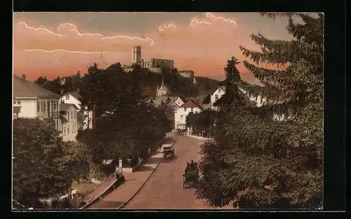 AK Königstein i. Taunus, Frankfurter Strasse und Ruine