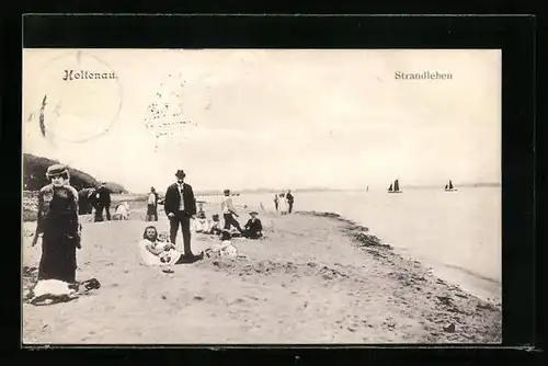 AK Holtenau, Strandleben mit Besuchern