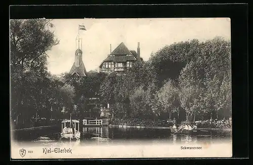 AK Kiel-Ellerbek, Schwanensee mit Bootspartie