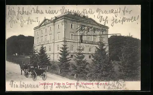 AK Wiesbaden, Jagdschloss Platte im Taunus