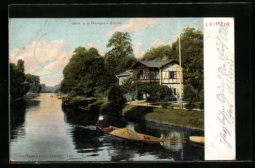 AK Leipzig, Blick von der Heiligen-Brücke