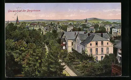 AK Giessen, Blick von der Bergstrasse auf die Stadt