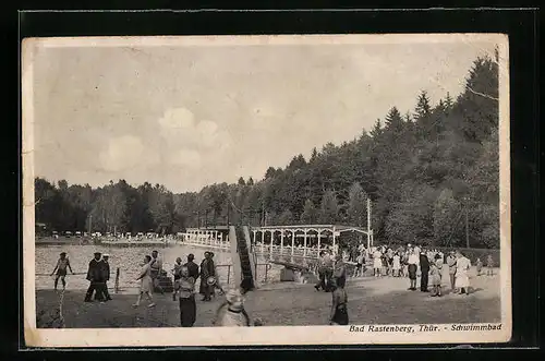 AK Bad Rastenberg i. Thür., Schwimmbad im Grünen