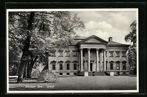 AK Wörlitz, Wörlitzer Park mit Schloss