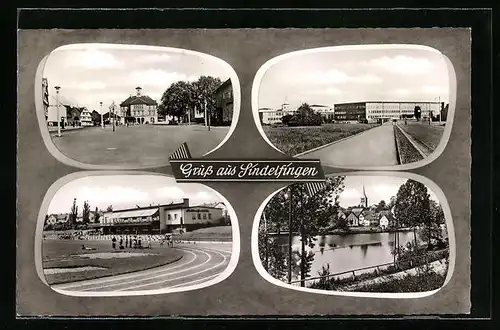 AK Sindelfingen, Ortsansicht mit Kirche