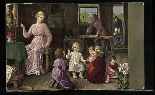 Künstler-AK Hans Huber-Sulzemoos: Die heilige Familie, Holy Family