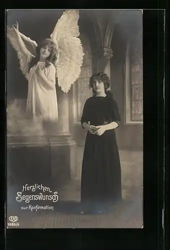 AK Segenswunsch zur Konfirmation mit Schutzengel