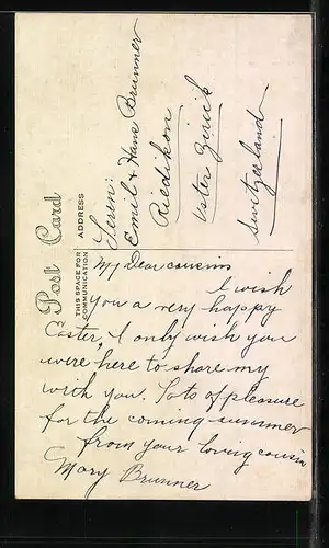 AK Küken auf dem Teich zu Ostern, Osterküken