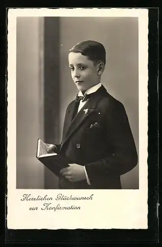 AK Junge mit Gebetsbuch zur Konfirmation