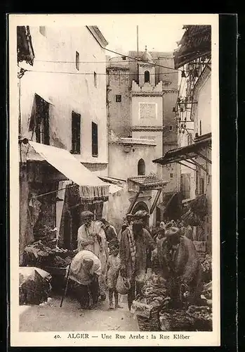 AK Alger, Une Rue Arabe : la Rue Kléber