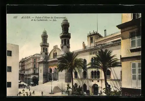 AK Alger, Palais d`Hiver du Gouverneur et la Cathédrale