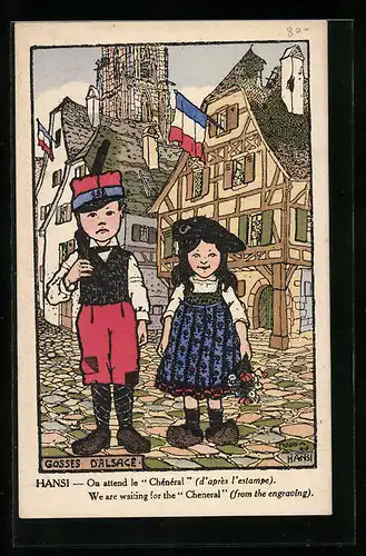 Künstler-AK Hansi: We are waiting for the Cheneral