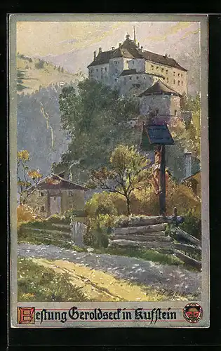 Künstler-AK E.F. Hofecker: Deutscher Schulverein Nr. 335: Festung Geroldseck in Kufstein