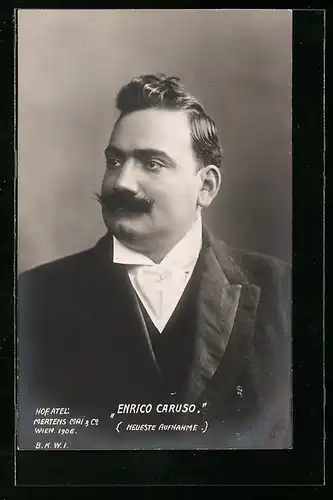 AK Opernsänger Enrico Caruso mit Schnauzbart