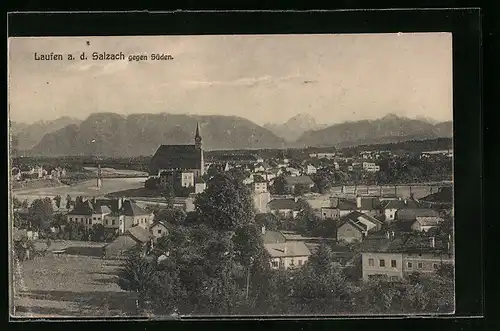 AK Laufen a. d. Salzach, Totale gegen Süden gesehen