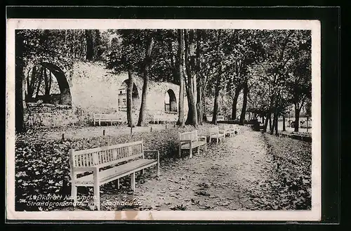 AK Neuruppin, Strandpromenade mit Stadtmauer