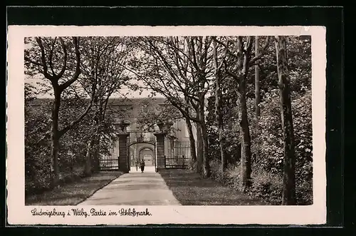 AK Ludwigsburg / Württ., Partie im Schlosspark