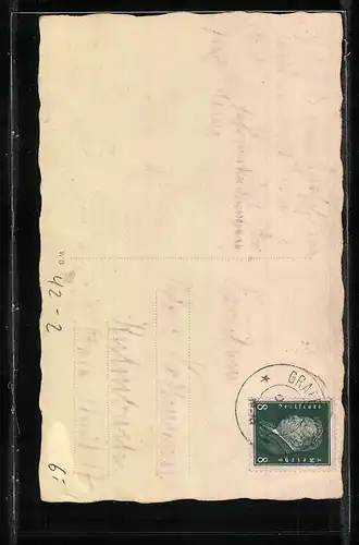 AK Jäger mit erlegtem Hirsch