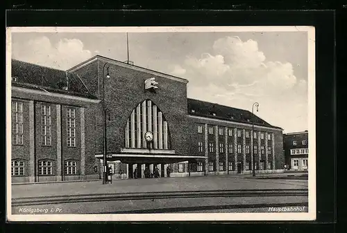 AK Königsberg, Blick zum Hauptbahnhof