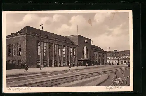 AK Königsberg, Blick zum Hauptbahnhof