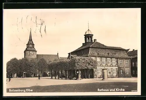 AK Boizenburg /Elbe, Rathaus und Kirche