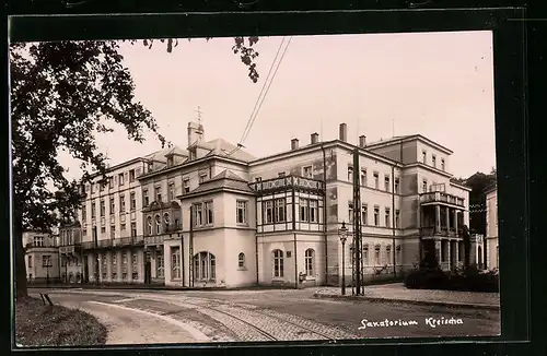 AK Kreischa, Strassenpartie am Sanatorium