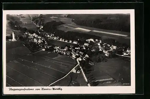 AK Hauerz /Württbg., Fliegeraufnahme des Dorfes