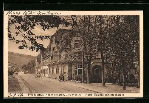 AK Freudenstadt, Hotel Waldeck, Christrophsaue