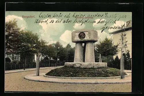 AK Hamburg-Bergedorf, am Bismarckdenkmal