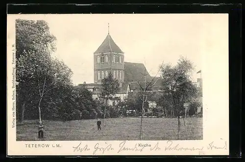 AK Teterow i. M., Blick auf die Kirche