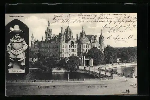 AK Schwerin i. M., Schloss und Petermännchen