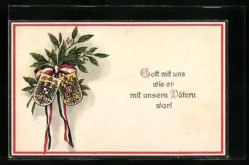 AK Gott mit uns wie er mit unseren Vätern war, Wappen des Zweibunds