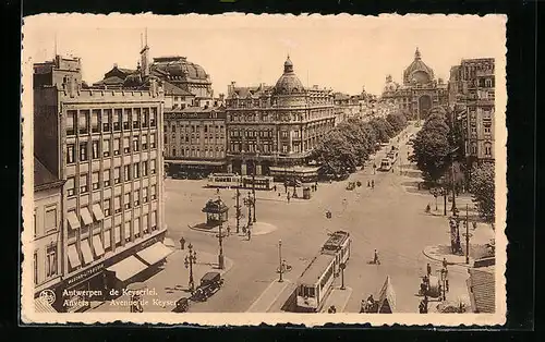 AK Antwerpen, De Keyserlei, Strassenbahn